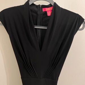 Black Romper VNeck with Tie Back